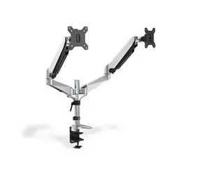 Digitus DA-90353 srebrny / Uchwyt na 2 monitory / VESA 75-100 mm / nośność 2x 8 kg / sprężyna gazowa