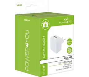 Schwaiger white (LAD230531) / Ładowarka sieciowa / 2x USB / 2,4 A / 12 W