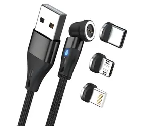 RealPower MagneticCharge3 czarny / Magnetyczny kabel ładujący / USB-A / 3 A / 20 cm