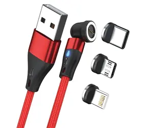RealPower Magnetic 3A czerwony / Magnetyczny kabel ładujący / USB-A / 2 m / 6 adapterów