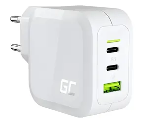 Ładowarka USB GaN Green Cell 65W biała / Ładowarka / 2x USB-C / 1x USB-A
