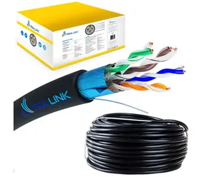 Extralink CAT5E FTP V2 czarny / Kabel sieciowy / F/UTP / zewnętrzny / 305 m