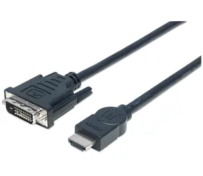 Kabel Manhattan HDMI - DVI-D czarny / Kabel / Dual-Link / 3 m / pozłacane złącza