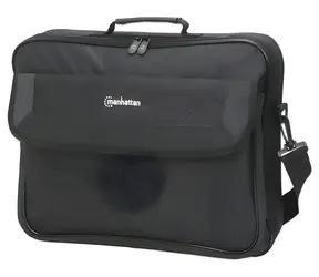 Manhattan Cambridge Clamshell 17,3" czarny / Torba na laptopa / Poliester / Odpinany pasek