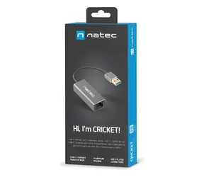 Natec Cricket czarny / Karta sieciowa / USB 3.0 / RJ-45 / 10/100/1000 Mbps
