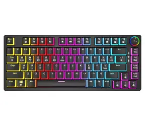Savio Phenix Gateron Yellow Pro Pudding czarny / Mechaniczna klawiatura gamingowa / Podświetlenie RGB / Bezprzewodowa