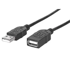 Przewód przedłużający USB 2.0 Manhattan AA czarny / Kabel / 1 m