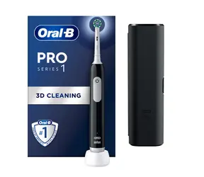 Oral-B Pro 1 czarna / Szczoteczka elektryczna / oscylacyjna / akumulatorowa / etui podróżne