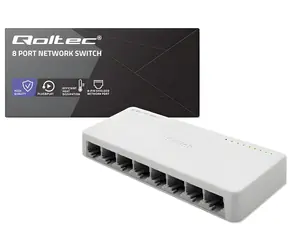 Qoltec 52248 / Przełącznik sieciowy / 8x RJ45 / 1000 Mbps