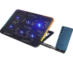 Rampage Sixpower R9 / Podkładka chłodząca / do laptopów 15,6" / RGB / regulowana