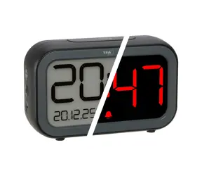 TFA 60.2048.01 BINGO HYBRID / Cyfrowy budzik / Wyświetlacz LCD/LED / Akumulator / USB-C / Drzemka