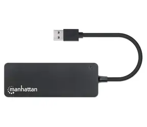 Hub USB Manhattan 4X USB-A czarny / Hub USB / USB 3.2 Gen 1 / 5 Gbit/s / Zasilanie magistrali
