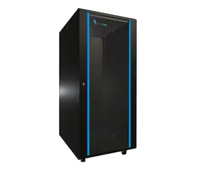 Szafa rack Extralink 27U czarna / Szafa rack / 600 x 800 mm / nośność 1000 kg / drzwi szklane