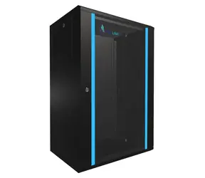 Extralink 18U 600x450 czarny / Szafka wisząca / 19" / drzwi szklane / ładowność 300 kg