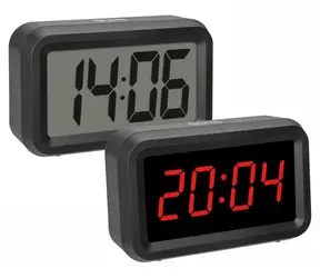 TFA 60.2038.01 / Budzik cyfrowy / Hybrydowy wyświetlacz LCD-LED / Funkcja drzemki / 4X baterie AA