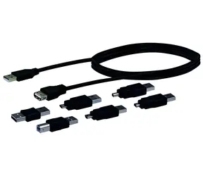 Schwaiger USB Universal zestaw 6 adapterów czarny / Zestaw adapterów / USB 2.0 / 1,5 m