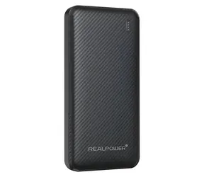 RealPower PB-10000 SSB czarny / Powerbank 10 000 mAh / Bateria półprzewodnikowa / USB-C 20 W / USB-A 22,5 W