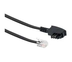 Schwaiger RJ-12-TAE-F czarny / Kabel telefoniczny / 6P2C-6P4C / 3 m