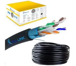 Extralink CAT6 F/UTP V2 zewnętrzny czarny / Kabel sieciowy / 305 m / AWG 23 / Osłona PE