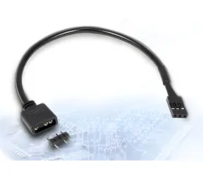 Adapter Inter-tech RGB 3-pin do VDG czarny / Adapter / 5 V / 0,2 m