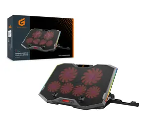 Podkładka chłodząca Conceptronic THYIA do laptopa, szara / do laptopa 17" / 6 wentylatorów / RGB