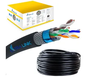 Extralink CAT5E SFTP V2 czarny / Kabel sieciowy / S/FTP / zewnętrzny / 305 m