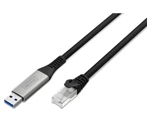 Digitus USB-A - RJ45 czarny / Karta sieciowa / Gigabit Ethernet / Cat6a S/FTP / 5 m