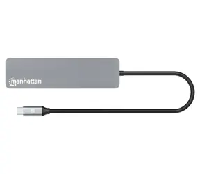 Manhattan Space Grey / Stacja dokująca / USB-C / HDMI 4K / 2× USB-A 3.2 Gen1 / 2× USB-C / PD 100 W