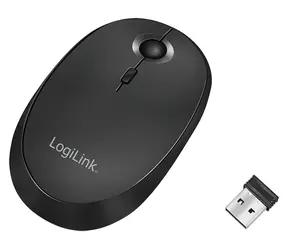 Mysz bezprzewodowa LogiLink czarna / Mysz bezprzewodowa / 1600 DPI / 3 przyciski / Bluetooth 4.0 / 2,4 GHz