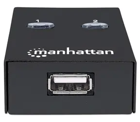 Przełącznik USB Manhattan 2- Port biały / Przełącznik USB / 2x USB 2.0 / Kabel 1,5 m / Wskaźnik LED