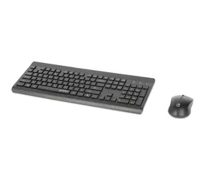 Manhattan MWK7350 czarny / Zestaw klawiatura i mysz / bezprzewodowy / 2,4 GHz / 104 klawisze / mysz optyczna 1200 DPI