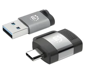 Zestaw adapterów Manhattan USB-C/USB-A czarny, szary / Adapter / 2 szt. / USB 3.2 Gen 1 / 5 Gbit/s
