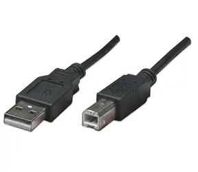 Manhattan USB 2.0 AB czarny / Kabel / 0,5 m / 480 Mbit/s