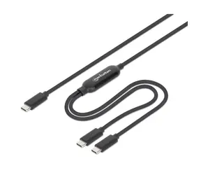 Manhattan 355810 czarny / Kabel / USB-C - USB-C / 100 W PD / 2 m