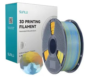Sunlu PLA+ Silk Forth-Color niebiesko-fioletowo-pomarańczowo-żółty / filament do drukarki 3D / PLA / jedwabisty połysk / 1 kg