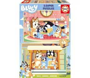 Educa Puzzle drewniane Bluey / 2x16 elementów / od 3 lat 