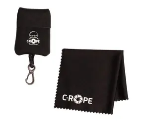 C-ROPE Ściereczka czyszcząca z neoprenowym etui czarna / Ściereczka czyszcząca / Mikrofibra / Uniwersalna
