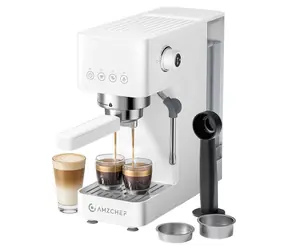 AMZCHEF CE-EM3131-WT biały / Ekspres do kawy / System tłokowy / 20 bar / 1350W