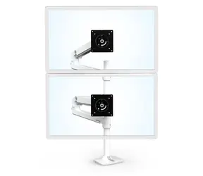 Ergotron LX Dual Stacking Arm Tall Pole, biały / Uchwyt biurkowy do 2 ekranów LCD / Do 40 cali / VESA 75x75, 100x100