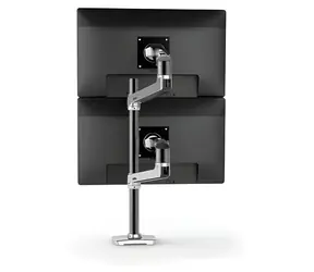 Uchwyt biurkowy Ergotron LX Dual Stacking Arm Tall Pole, srebrny / Uchwyt biurkowy z ramieniem do dwóch ekranów LCD / maks. 40 cali / elastyczny