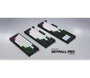 Hator Skyfall 65 PRO szaro-czarna / Klawiatura gamingowa / mechaniczna / bezprzewodowa / Bluetooth 5.3 / układ US