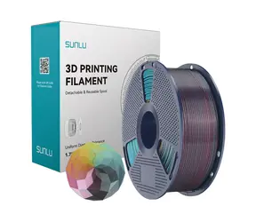 Sunlu PLA+ Silk czerwono-żółto-zielono-czarny / Filament do druku / PLA+ / 1 kg