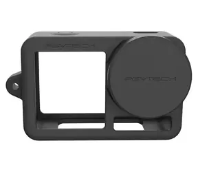 Pgytech Silikonowe etui do OSMO Action 3 Czarne / Etui / Silikonowe / Z paskiem na szyję