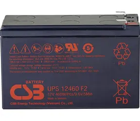 CSB UPS12460F2 / Akumulator zamienny do UPS / 12V / 9Ah / AGM / F2