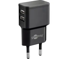 Goobay 44951 czarny / Ładowarka samochodowa / 2x USB / 2,4 A / 12 W