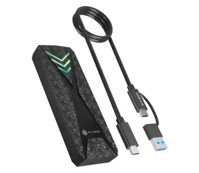 Obudowa ICY BOX Spade 1805 czarna / Zewnętrzna obudowa do dysku M.2 / M.2 NVMe PCIe SSD / USB 3.2 Gen 2 typu C / do 2 TB / RGB