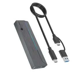 ICY BOX Zewnętrzna obudowa do dysku SSD M.2 RGB szara / Zewnętrzna obudowa / M.2 SATA/NVMe / USB 3.2 Gen 2 / USB-C