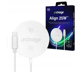 Ładowarka bezprzewodowa 3mk incharge Align 25W biała / Qi2.2 / MagSafe / do Apple