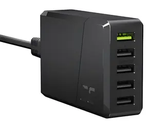Ładowarka Green Cell 5x USB QC 3.0 czarna / Ładowarka / 52 W / 5x USB / QC 3.0
