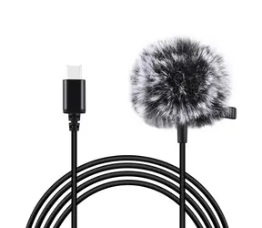 Puluz PU425 / Mikrofon krawatowy / Wielokierunkowy / USB-C / Kabel 1,5 m